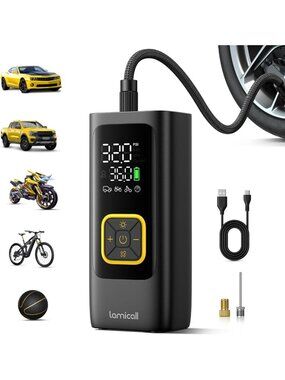 Portable Air Compressor Tire Inflator, 150 PSI, 4X Faster, Compact & Lightweight